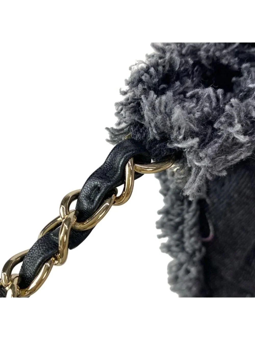 Chanel Shoulder Bag Quilted Black Multi Drawstring Chain Gold Metal